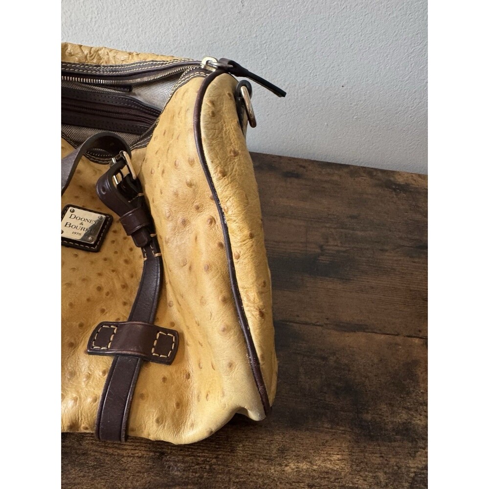 Dooney & Bourke 1975 Ostrich Leather -Yellow Handbag/Purse - Picture 8 of 9